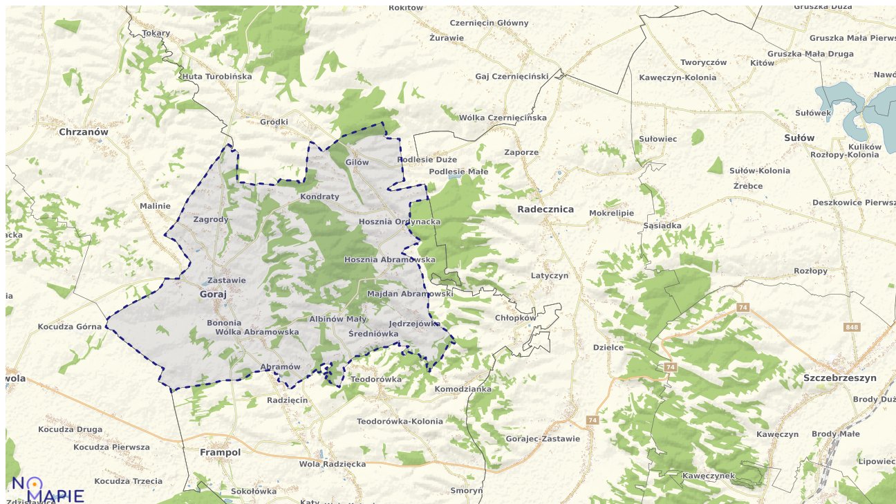 Mapa obszarów ochrony przyrody Goraju